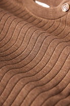 Peraluna-Molly Omuzu Düğmeli Kadın Triko Kazak Kahve Melanj-Kazak & Triko-7-Milagron.com