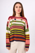 Peraluna-Nadine Çizgili Bol Kesim Kazak Multi-Kazak & Triko-2-Milagron.com