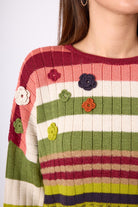 Peraluna-Nadine Çizgili Bol Kesim Kazak Multi-Kazak & Triko-3-Milagron.com