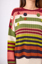 Peraluna-Nadine Çizgili Bol Kesim Kazak Multi-Kazak & Triko-4-Milagron.com