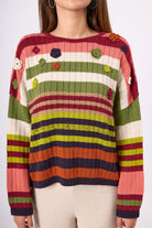 Peraluna-Nadine Çizgili Bol Kesim Kazak Multi-Kazak & Triko-5-Milagron.com