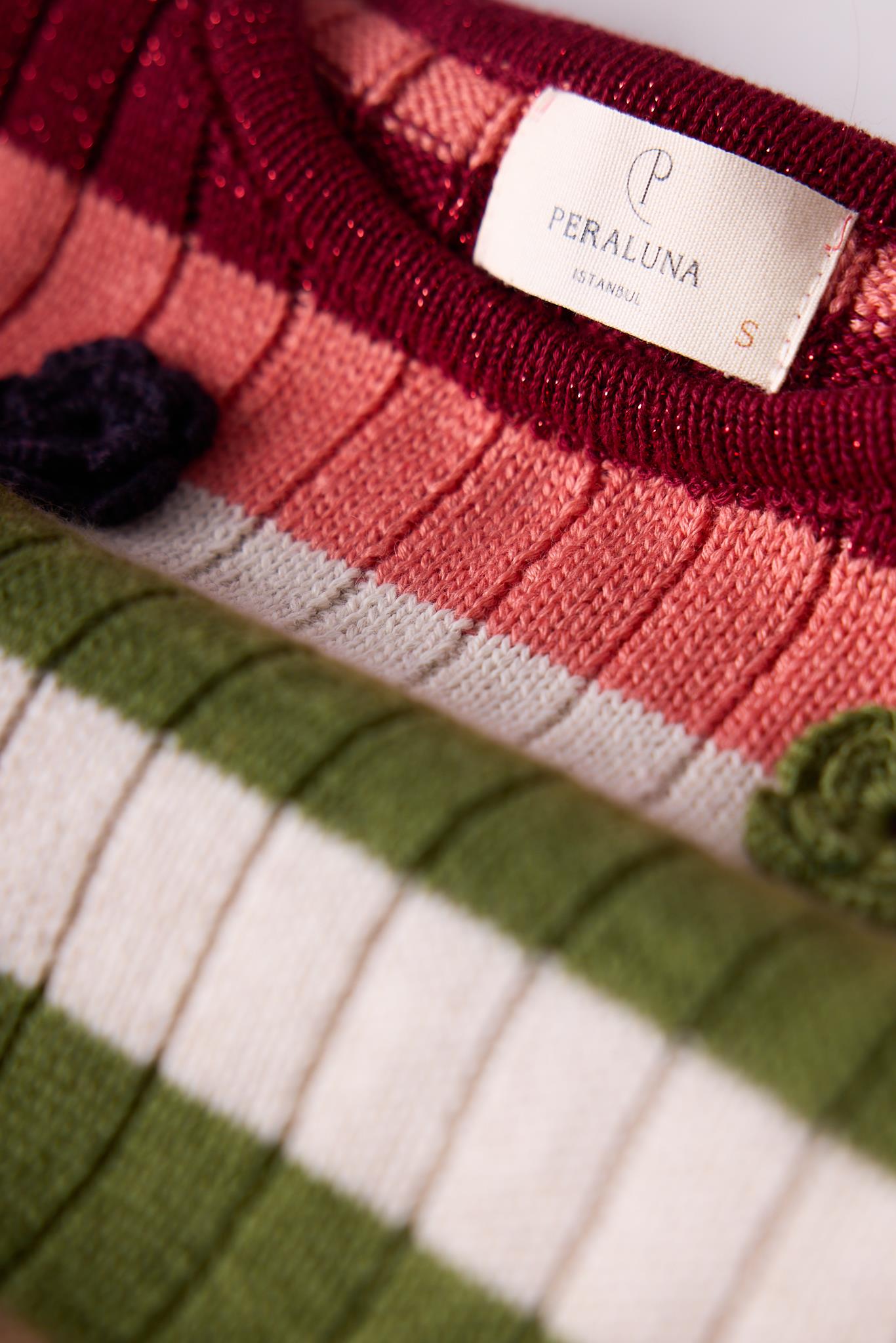 Peraluna-Nadine Çizgili Bol Kesim Kazak Multi-Kazak & Triko-7-Milagron.com