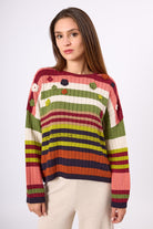 Peraluna-Nadine Çizgili Bol Kesim Kazak Multi-Kazak & Triko-8-Milagron.com