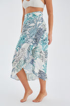 Peraluna-Nila Skirt Desenli Mat Dokulu Fırfırlı Yazlık Pareo Etek-Etek-3-Milagron.com