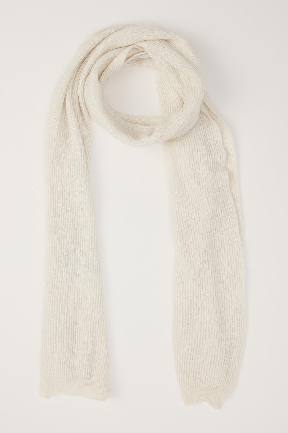 Peraluna Nomi Scarf Selanik Örgü Kaşmir Karışımlı Yumuşak Kadın Triko Atkı - Ekru