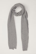 Peraluna Nomi Scarf Selanik Örgü Kaşmir Karışımlı Yumuşak Kadın Triko Atkı - Gri Melanj