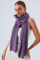 Peraluna Nomi Scarf Selanik Örgü Kaşmir Karışımlı Yumuşak Kadın Triko Atkı - Pastel Mor