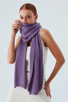 Peraluna Nomi Scarf Selanik Örgü Kaşmir Karışımlı Yumuşak Kadın Triko Atkı - Pastel Mor