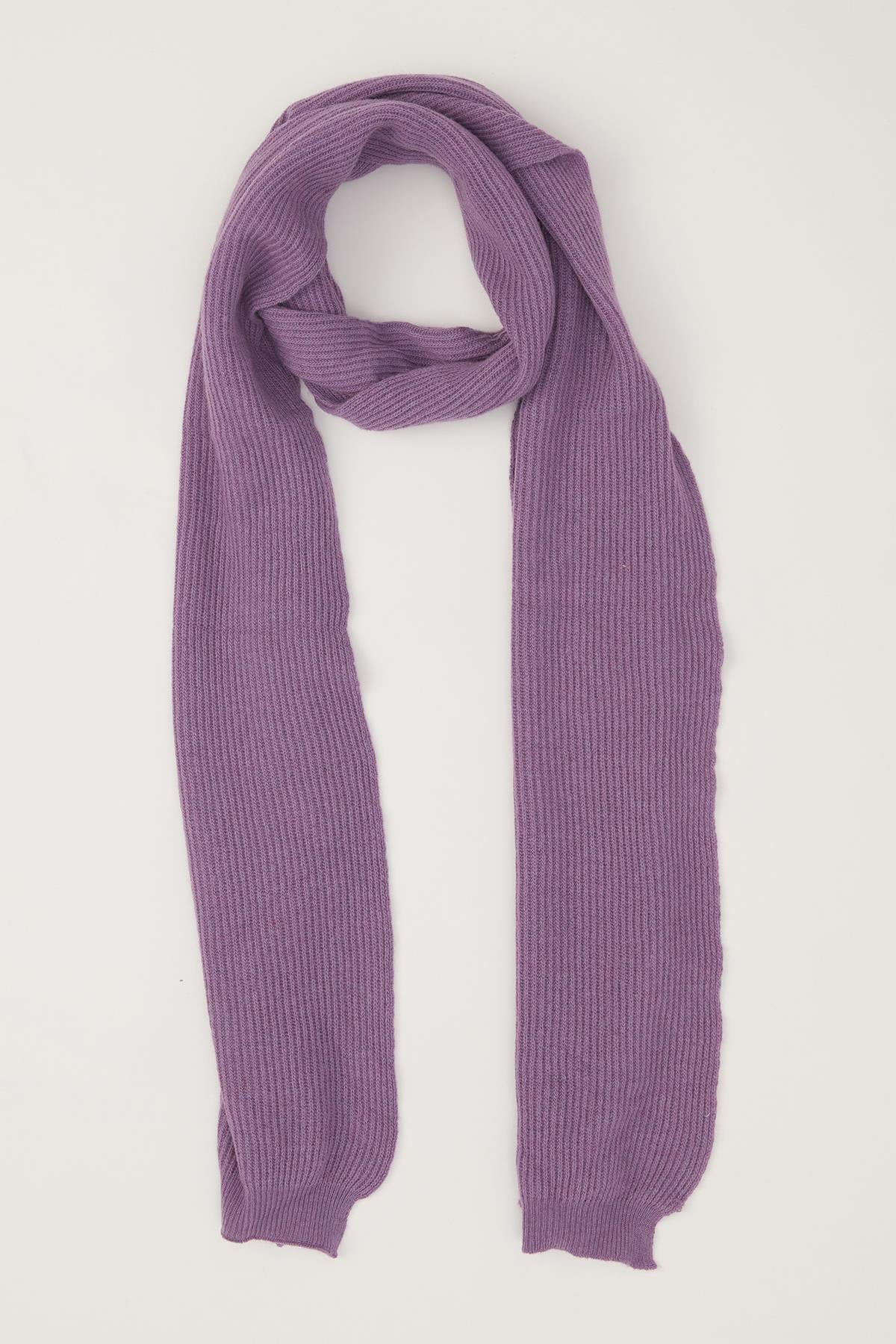 Peraluna Nomi Scarf Selanik Örgü Kaşmir Karışımlı Yumuşak Kadın Triko Atkı - Pastel Mor