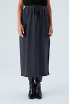 Peraluna-Nora Ski̇rt Rahat Kesim Beli Lastikli Bilek Hizası Cepli Kadın Triko Etek -Etek-10-Milagron.com