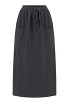 Peraluna-Nora Ski̇rt Rahat Kesim Beli Lastikli Bilek Hizası Cepli Kadın Triko Etek -Etek-18-Milagron.com