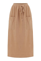 Peraluna-Nora Ski̇rt Rahat Kesim Beli Lastikli Bilek Hizası Cepli Kadın Triko Etek -Etek-8-Milagron.com