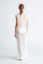 Peraluna-Pearl Dress Ajurlu Bisiklet Yaka Uzun Kadın Triko Elbise-Elbise-7-Milagron.com