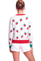 Peraluna Strawberry Hırka, Kadın Triko Hırka - Ekru Multi