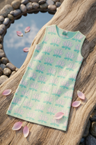 Peraluna Urban Lotus Elbise, Sıfır Kol, Yazlık Mini Elbise - Mint Multi