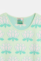 Peraluna Urban Lotus Elbise, Sıfır Kol, Yazlık Mini Elbise - Mint Multi