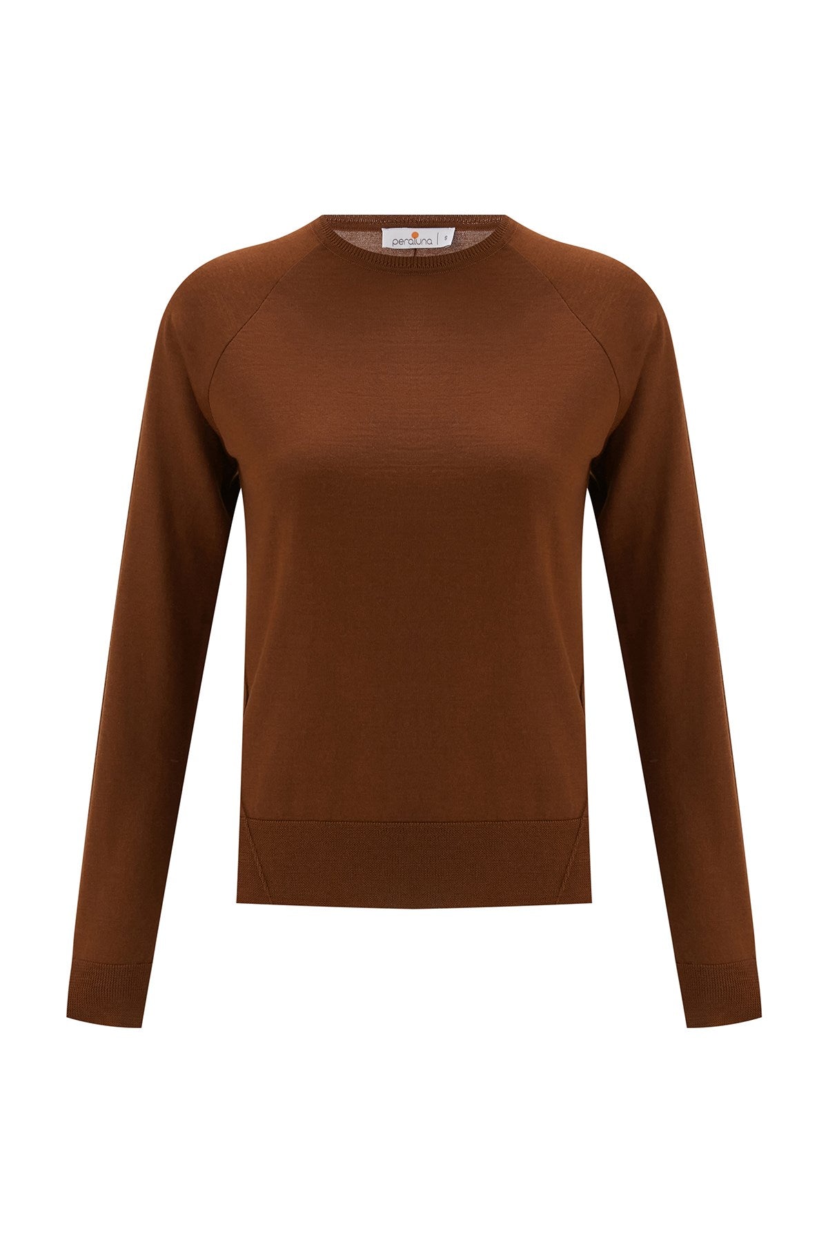 Peraluna Vanessa Pullover Merino Yünlü Yanları Yırtmaçlı Ince Kadın Triko Kazak - Kahve