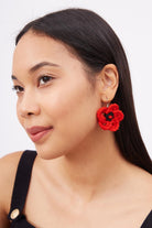 Peraluna-Poppy Earrings El Yapımı Gelincik Küpe Ekru-Küpe-1-Milagron.com