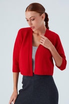 Peraluna-Reglan Kollu Kaşmir Karışım Kısa Kadın Triko Bolero -Kazak & Triko-1-Milagron.com