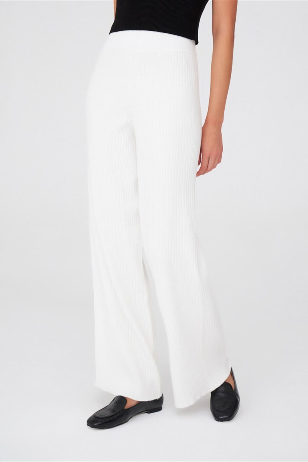 Peraluna-Ribana Örgü Rahat Kesim Boru Paça Triko Pantolon-Pantolon-6-Milagron.com