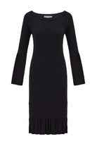 Peraluna-Ribanalı Diz Boyu Abiye Kadın Triko Elbise -Elbise-6-Milagron.com