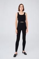 Peraluna-Ribanalı Yüksek Bel Kadın Triko Tayt-Tayt-1-Milagron.com