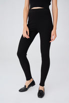 Peraluna-Ribanalı Yüksek Bel Kadın Triko Tayt-Tayt-5-Milagron.com