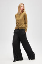 Peraluna-Risa Düz örgü, Kadın Triko Hırka Zeytin Yeşili-Hırka-1-Milagron.com