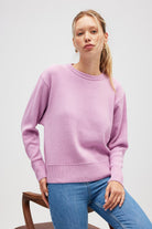 Peraluna-Risu, Düz örgü Kadın Mevsimlik Triko Bisiklet Yaka Kazak Açık Pembe-Kazak-1-Milagron.com