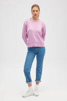 Peraluna-Risu, Düz örgü Kadın Mevsimlik Triko Bisiklet Yaka Kazak Açık Pembe-Kazak-4-Milagron.com