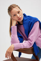 Peraluna-Risu, Düz örgü Kadın Mevsimlik Triko Bisiklet Yaka Kazak Açık Pembe-Kazak-5-Milagron.com