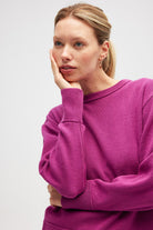 Peraluna-Risu, Düz örgü Kadın Mevsimlik Triko Bisiklet Yaka Kazak Fuşya-Kazak-6-Milagron.com