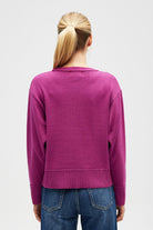 Peraluna-Risu, Düz örgü Kadın Mevsimlik Triko Bisiklet Yaka Kazak Fuşya-Kazak-7-Milagron.com