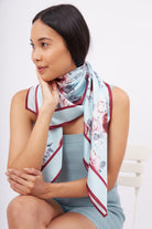Peraluna-Rosemarry Scarfe Gül Desen Baskılı Saten Eşarp Turkuaz-Eşarp-6-Milagron.com