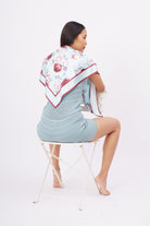 Peraluna-Rosemarry Scarfe Gül Desen Baskılı Saten Eşarp Turkuaz-Eşarp-8-Milagron.com