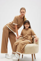 Peraluna-Rumi Kadın Beli Kemerli Triko Pantolon Camel-Pantolon-4-Milagron.com