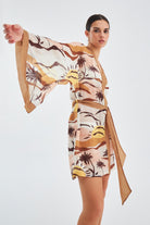 Peraluna-Sahra Kimono Güneş Desenli 90 Cm Şifon Yazlık Kadın Kimono-Kimono-5-Milagron.com