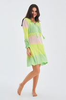 Peraluna-Sakura Dress Çan Kollu Diz Üstü Yazlık Kadın Triko Elbise-Elbise-1-Milagron.com