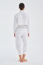 Peraluna-Sandal Gömlek Bol Kesim Cepli Yazlık Crop Kadın Gömlek-Gömlek-9-Milagron.com