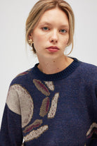 Peraluna-Saori Jakarlı Kadın Uzun Triko Tunik Indigo Multi-Tunik-5-Milagron.com