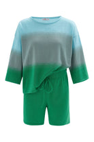 Peraluna SiRi Blouse & Shorts Yazlık Triko Kadın Şort Takım - Nil Yeşili