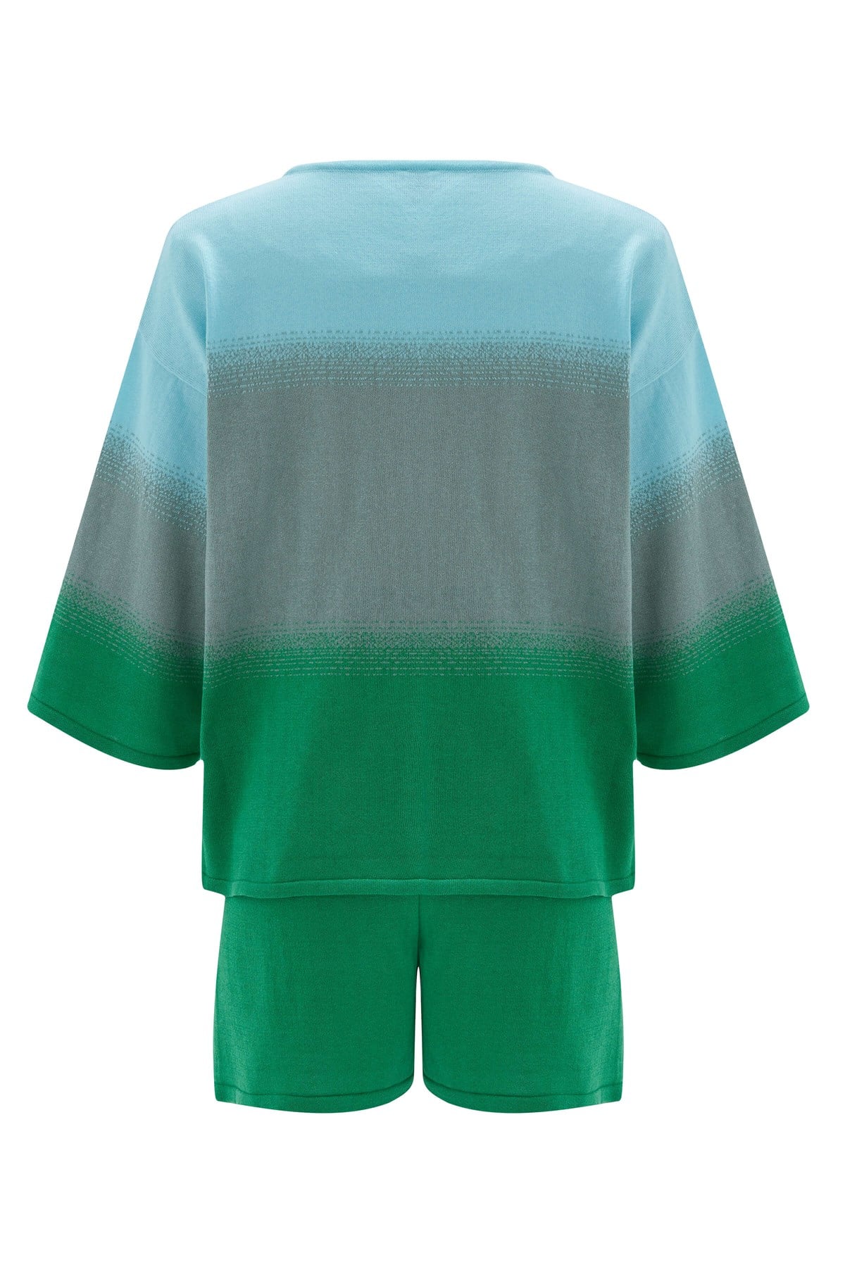 Peraluna SiRi Blouse & Shorts Yazlık Triko Kadın Şort Takım - Nil Yeşili