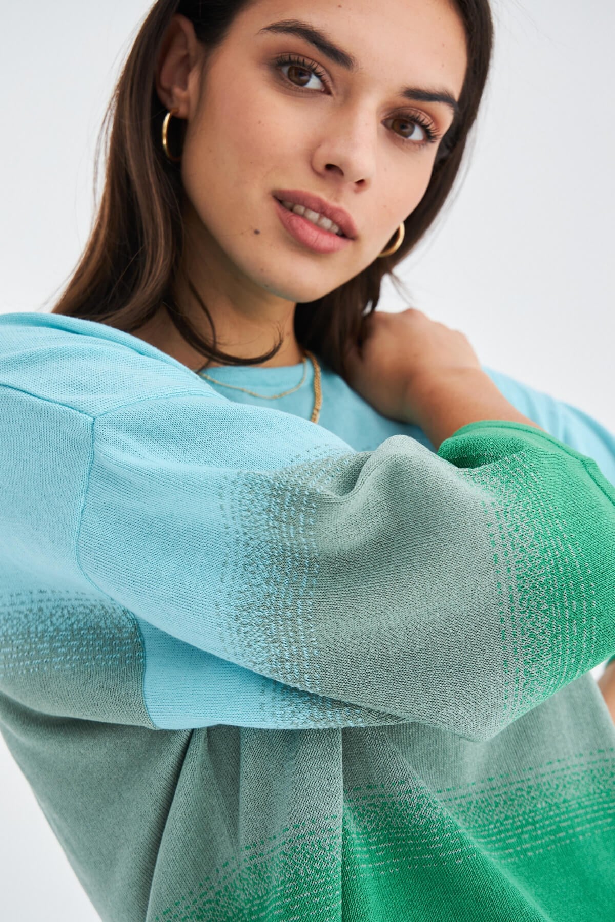 Peraluna SiRi Blouse & Shorts Yazlık Triko Kadın Şort Takım - Nil Yeşili