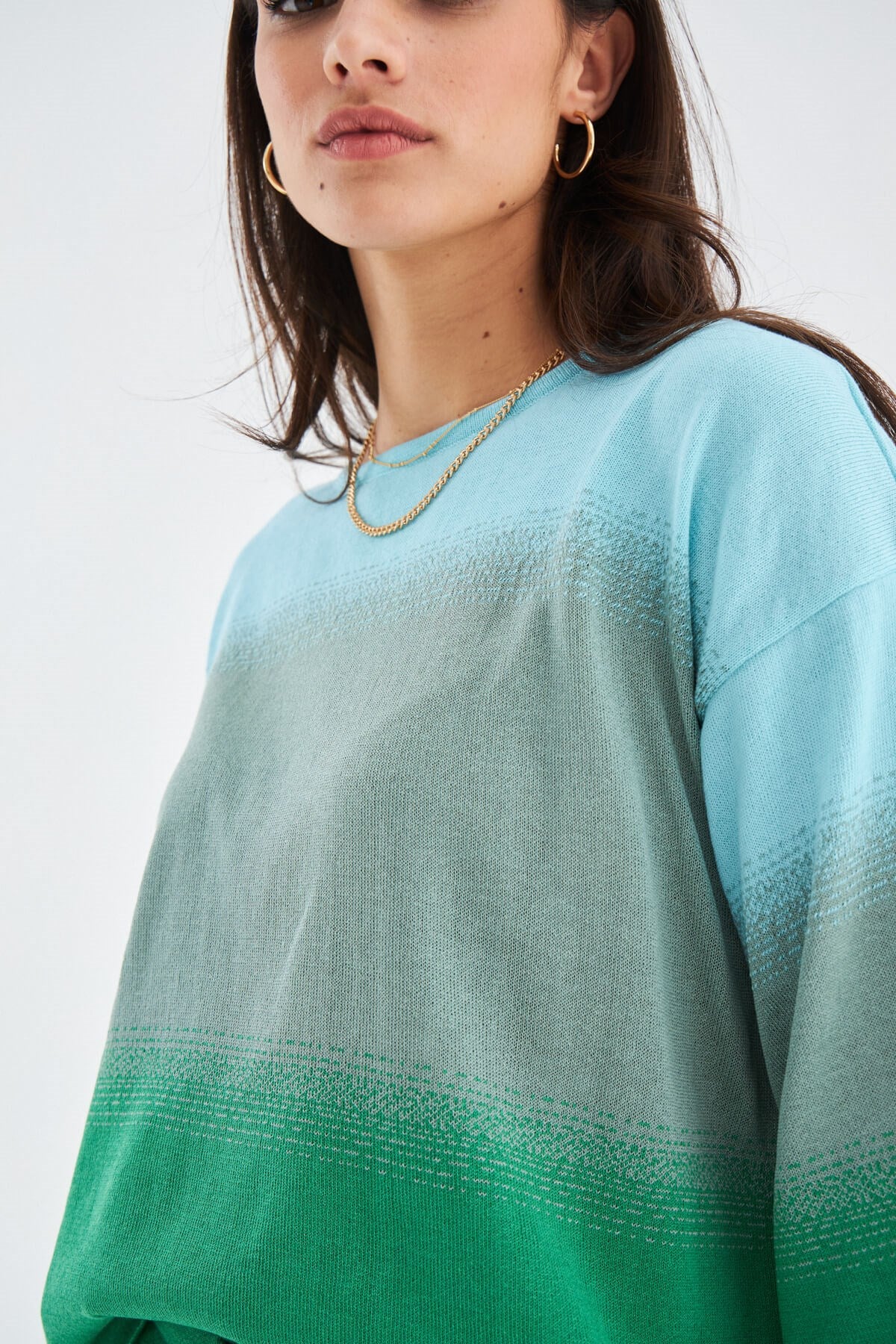 Peraluna SiRi Blouse & Shorts Yazlık Triko Kadın Şort Takım - Nil Yeşili