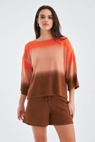 Peraluna SiRi Blouse & Shorts Yazlık Triko Kadın Şort Takım - Somon