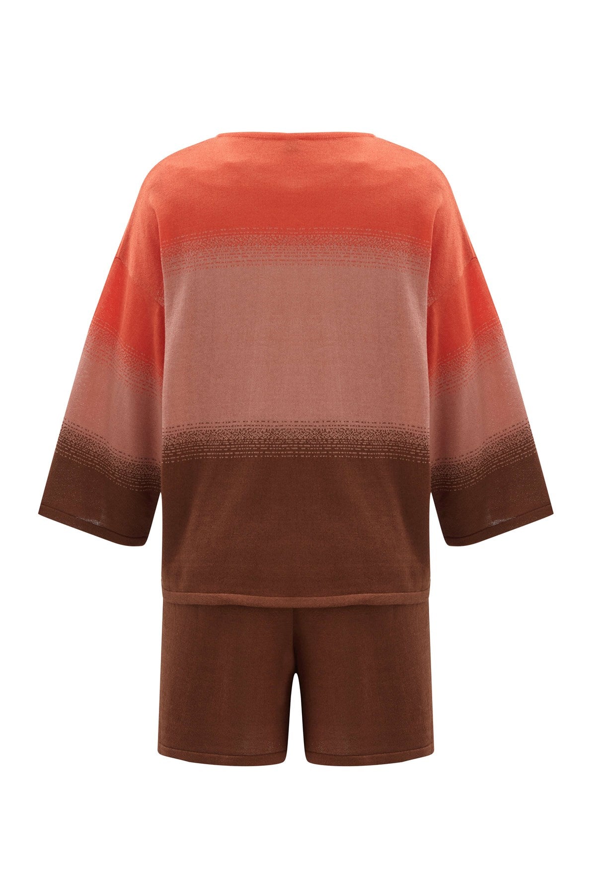 Peraluna SiRi Blouse & Shorts Yazlık Triko Kadın Şort Takım - Somon