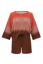 Peraluna SiRi Blouse & Shorts Yazlık Triko Kadın Şort Takım - Somon