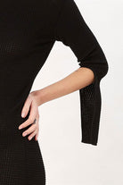 Peraluna-Sırtı Açık Uzun Abiye Elbise Si̇yah-Elbise-2-Milagron.com