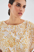 Peraluna-Si̇tara Desenli Bol Kesim Mat Dokulu Yazlık Kadın Bluz-Bluz-6-Milagron.com