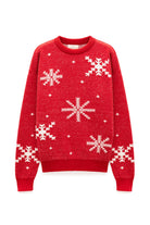 Peraluna-Snowflake Kartanesi Desenli Unisex Yılbaşı Kazağı Kırmızı-Kazak-11-Milagron.com